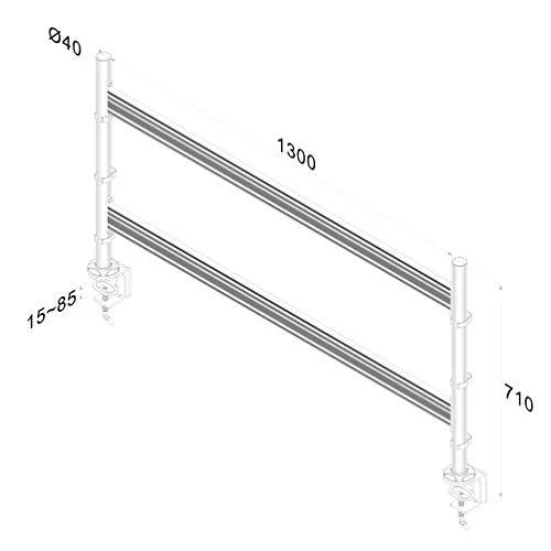 Laikiklis Neomounts NEWSTAR PLOKŠČIO EKRANO STALO ĮRANKIŲ JUOSTA 6 EKRANŲ (70 X 130 CM) 10-24" Sidabrinis