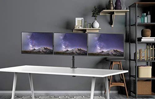 Laikiklis Neomounts by Newstar Select Tilt/Turn/Rotate Triple Desk Mount (spaustukas) trims 10-27" Monitorius ekranams, reguliuojamo aukščio - Juodas