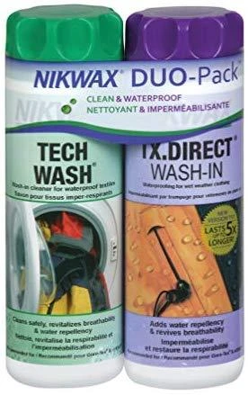 Komplektas Nikwax skalbiklis ir impregnavimo priemonė (TECH WASH 300ml + TX.DIRECT WASH-IN 300ml)