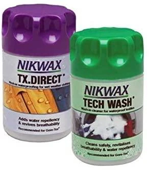 Komplektas Nikwax skalbiklis ir impregnavimo priemonė (TECH WASH 300ml + TX.DIRECT WASH-IN 300ml)