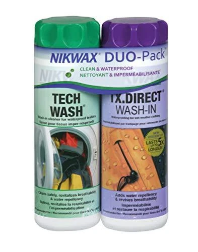 Komplektas Nikwax skalbiklis ir impregnavimo priemonė (TECH WASH 300ml + TX.DIRECT WASH-IN 300ml)