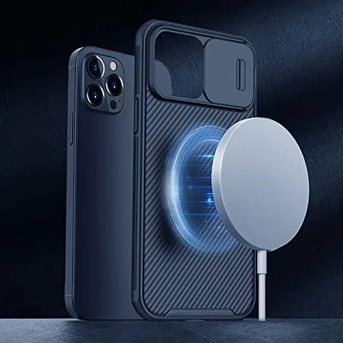 „Nillkin CamShield Pro Magnetic Case“ šarvuotas dėklas, skirtas „iPhone 13 Pro Max“ ir kameros apsaugai, juodas (suderinamas su „MagSafe“)