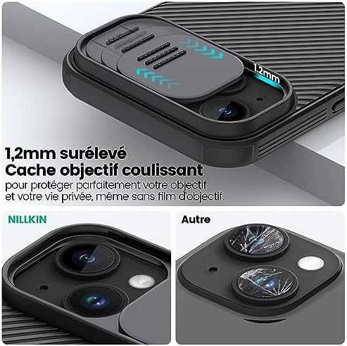 Nillkin CamShield Pro dėklas, skirtas iPhone 15 Plus (juodas)