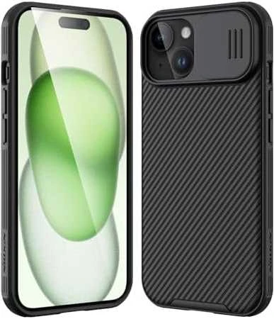 Nillkin CamShield Pro dėklas, skirtas iPhone 15 Plus (juodas)