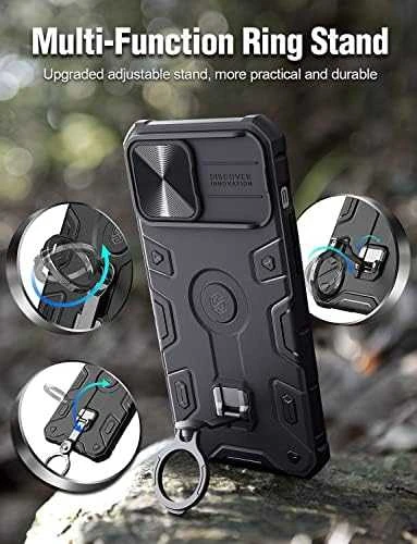 Nillkin CamShield Armor Pro dėklas, skirtas iPhone 14 Pro (juodas)