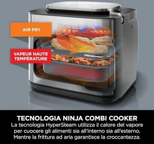 Daugiafunkcinė krosnelė Ninja Combi SFP700EU, juoda/sidabrinė