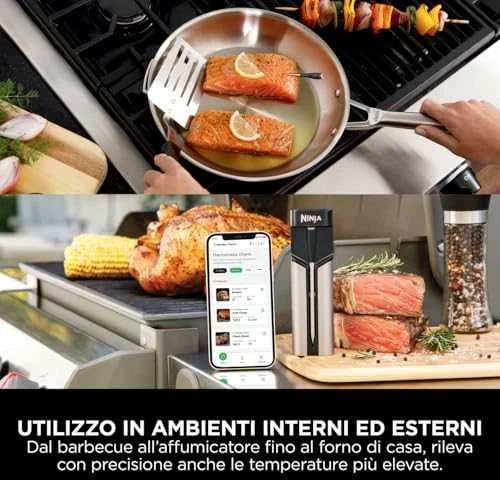 Ninja belaidis mėsos termometras su Bluetooth, atsparus vandeniui, 30 h baterija, WP100EU