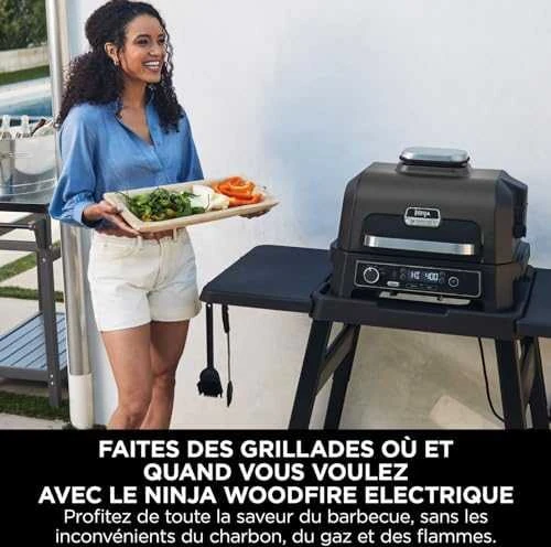 Ninja Woodfire Pro XL Elektrinis lauko grilis ir rūkyklė su išmaniąja kepimo sistema OG850EU