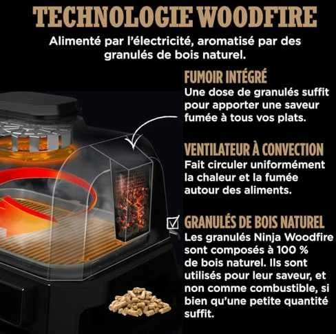 Ninja Woodfire Pro XL Elektrinis lauko grilis ir rūkyklė su išmaniąja kepimo sistema OG850EU