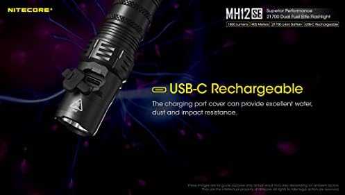 Žibintuvėlis - Nitecore MH12SE 1 800 liumenų 405 m USB-C įkraunamas LED žibintuvėlis