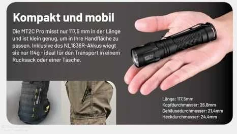 Nitecore žibintuvėlis MT2C Pro, 1800lm (MT2CPRO)