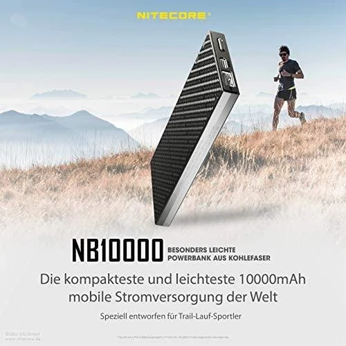 Nitecore 10000mAh itin lengva 20W išorinė baterija NB10000 Gen2