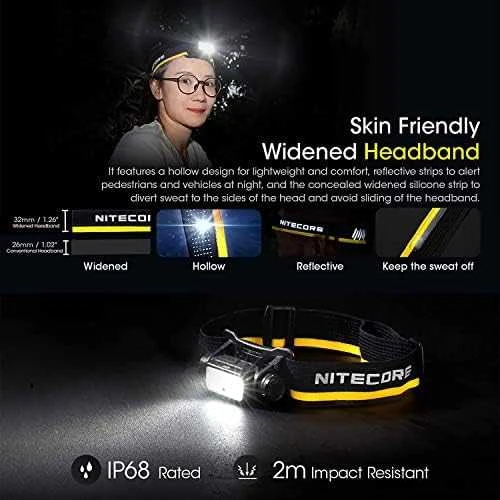 Žibintas - Nitecore NU40 1000 Liumenų USB-C Įkraunamas Juodas