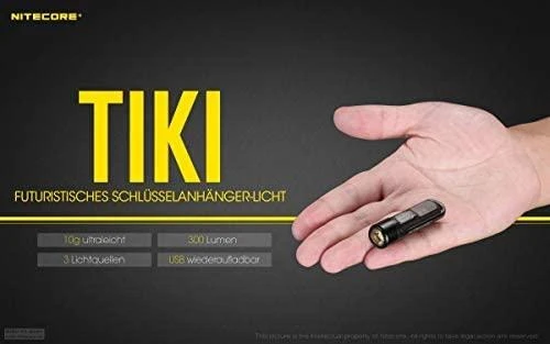 Šviesa - Nitecore TIKI 300 Liumenų USB Įkraunama Raktų Pakabuko Žibintuvėlis