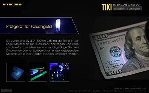 Šviesa - Nitecore TIKI 300 Liumenų USB Įkraunama Raktų Pakabuko Žibintuvėlis