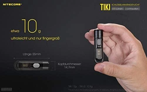 Šviesa - Nitecore TIKI 300 Liumenų USB Įkraunama Raktų Pakabuko Žibintuvėlis