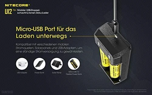 Nitecore UI2 Portable Dual-slot USB Baterijų įkroviklis