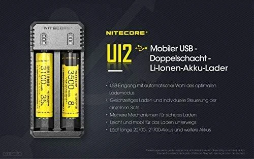Nitecore UI2 Portable Dual-slot USB Baterijų įkroviklis