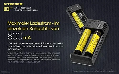Nitecore UI2 Portable Dual-slot USB Baterijų įkroviklis