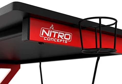 Žaidimų stalas Nitro Concepts D12 Gaming Desk, Juoda-raudona