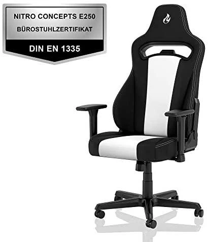 Žaidimų kėdė Nitro Concepts E250 Gaming Chair, Juoda-balta