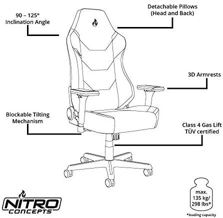 Žaidimų kėdė Nitro Concepts X1000 Gaming Chair, Juoda-raudona
