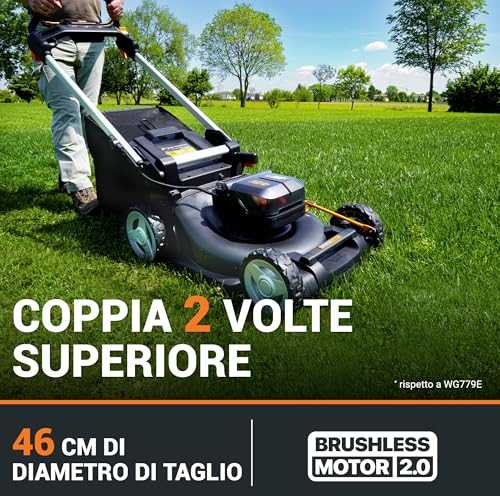 Akumuliatorinė savaeigė vejapjovė Worx WG749E; 2x20 V; 2x4,0 Ah akum.