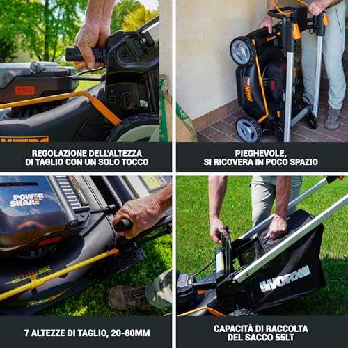 Akumuliatorinė savaeigė vejapjovė Worx WG749E; 2x20 V; 2x4,0 Ah akum.