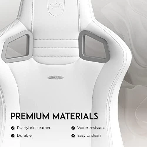 Žaidimų kėdė Noblechairs EPIC High-tech faux leather Gaming Chair, Baltas Edition