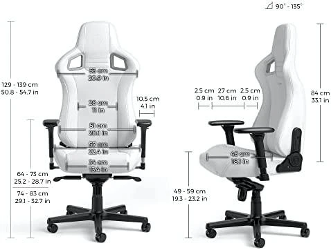 Žaidimų kėdė Noblechairs EPIC High-tech faux leather Gaming Chair, Baltas Edition