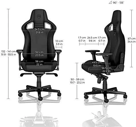 Žaidimų kėdė Noblechairs EPIC Juodas Edition Vinyl/PU hybrid leather Gaming Chair, Juoda