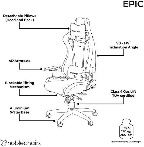 Žaidimų kėdė Noblechairs EPIC mousesports Edition PU-Leather Gaming Chair, Juoda-raudona