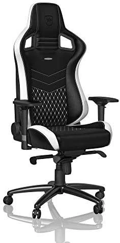 Žaidimų kėdė Noblechairs EPIC Real Leather Gaming Chair, Juoda-balta-raudona