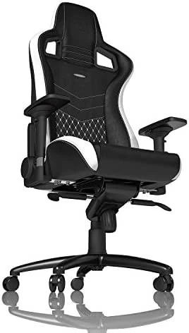 Žaidimų kėdė Noblechairs EPIC Real Leather Gaming Chair, Juoda-balta-raudona