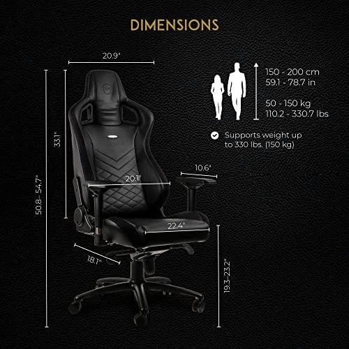 Žaidimų kėdė Noblechairs EPIC PU-Leather Gaming Chair, Juoda-mėlyna