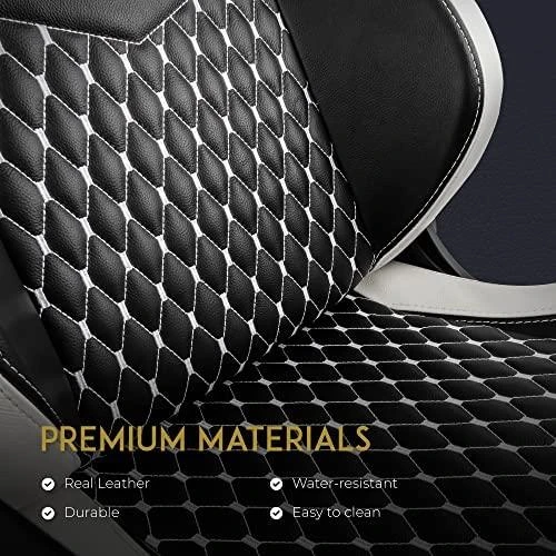 Žaidimų kėdė Noblechairs EPIC Real Leather Gaming Chair, Juoda-balta-raudona