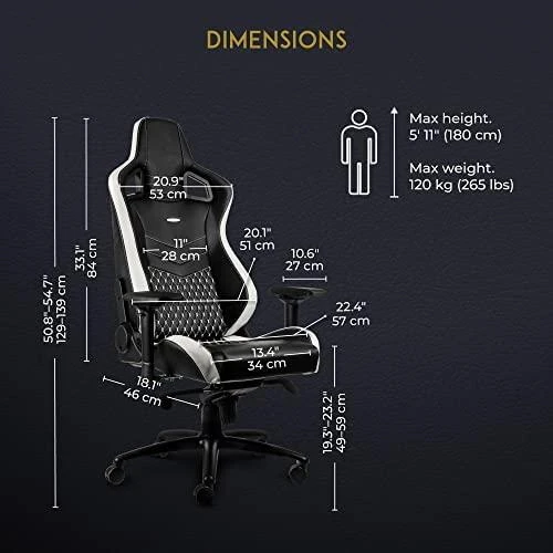 Žaidimų kėdė Noblechairs EPIC Real Leather Gaming Chair, Juoda-balta-raudona