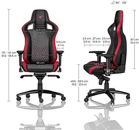 Žaidimų kėdė Noblechairs EPIC mousesports Edition PU-Leather Gaming Chair, Juoda-raudona