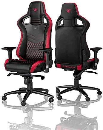 Žaidimų kėdė Noblechairs EPIC mousesports Edition PU-Leather Gaming Chair, Juoda-raudona