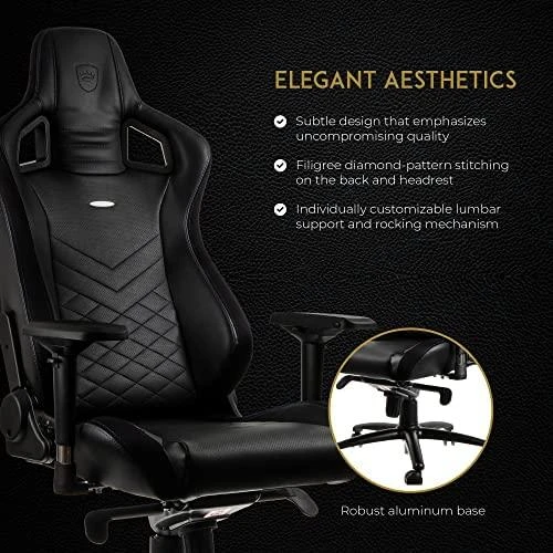 Žaidimų kėdė Noblechairs EPIC PU-Leather Gaming Chair, Juoda-mėlyna