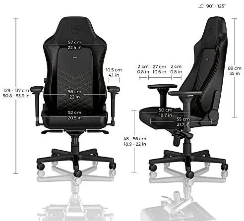 Žaidimų kėdė Noblechairs HERO PU-Leather Gaming Chair, Juoda-auksinė