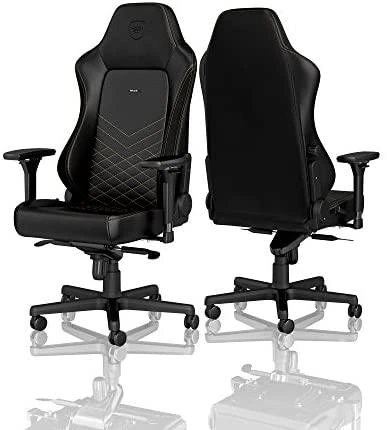 Žaidimų kėdė Noblechairs HERO PU-Leather Gaming Chair, Juoda-auksinė