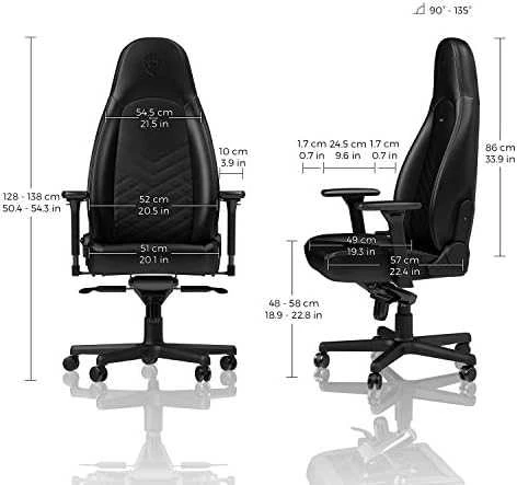 noblechairs ICON - Juodas - PU Leather (Juoda PU Oda) Kėdė