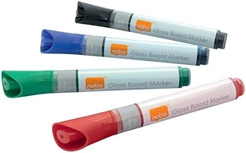 Esselte Žymekliai Nobo stiklinei lentai rinkinys, 4vnt. Juodas, Mėlynas, Raudonas, Žalias