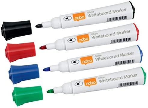 Žymeklių lentai rinkinys Nobo Glide, apvaliu galiuku, 3mm, 4 spalvos