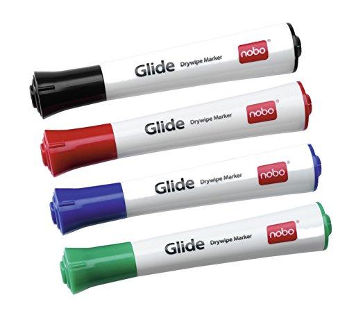 Žymeklių lentai rinkinys Nobo Glide, apvaliu galiuku, 3mm, 4 spalvos