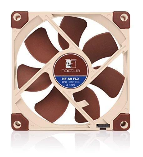 Noctua NF-A9 FLX computer cooling system Kompiuterio dėklas Fan 9.2 cm rusvai gelsvas, Brown