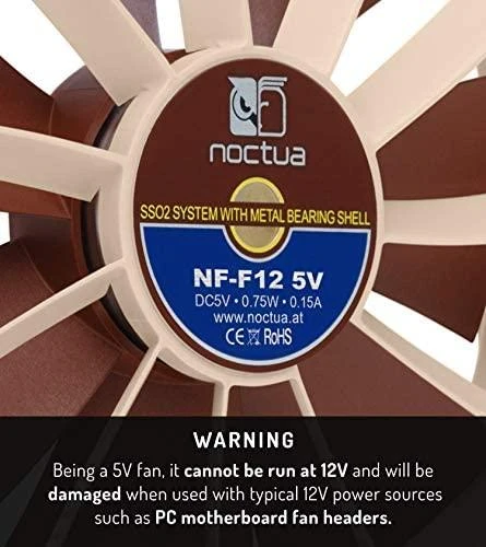 Noctua NF-F12 5V korpuso ventiliatorius – 120mm