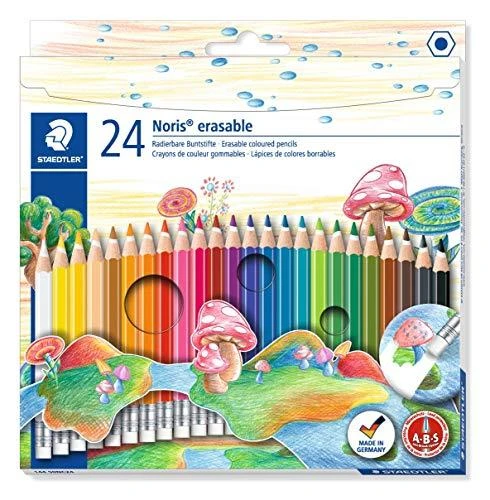 Staedtler - Noris ištrinami spalvoti pieštukai su trintuku – 24 vnt. (144 50NC24)