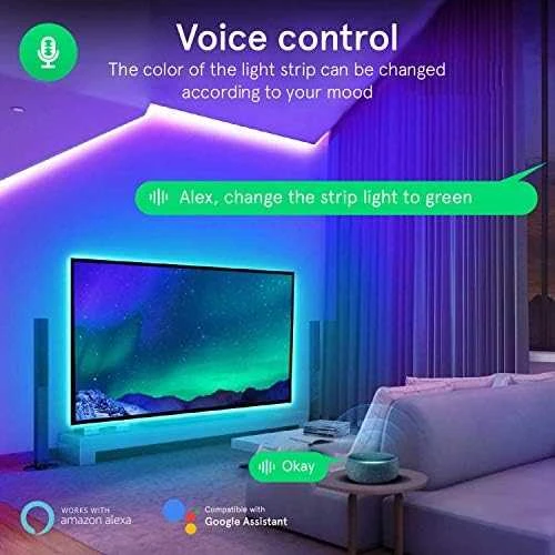 Skaitmeninės LED juostos komplektas su Wi-Fi valdikliu ir maitinimo šaltiniu, RGB IC, 10m, 36W, TUYA / Smart Life, NOUS